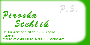 piroska stehlik business card